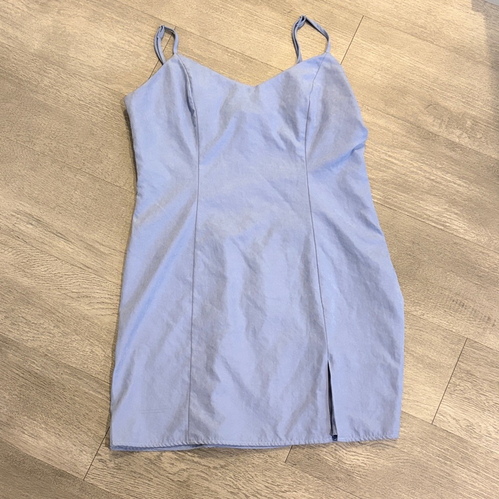 Forever 21 Sky Blue Satin Dress